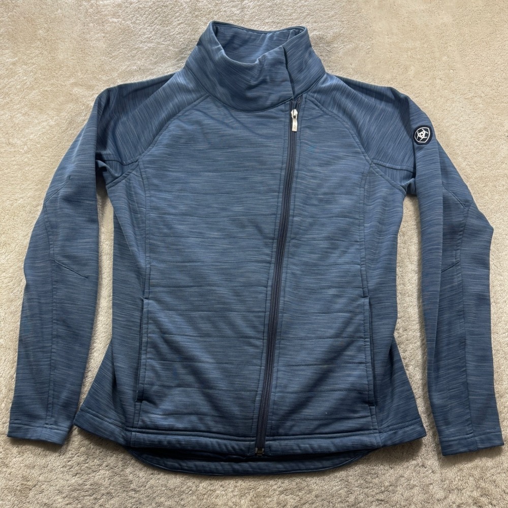 Ariat Womens AriatTEK Asymmetrical Zip Performance Fleece Blue Jacket S